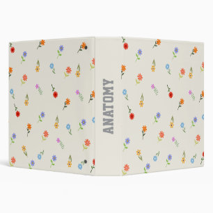 Multicolored Illustrative Floral Pattern Binder
