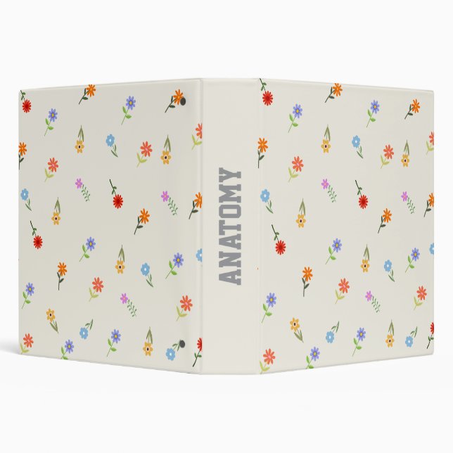 Multicolored Illustrative Floral Pattern Binder (Background)