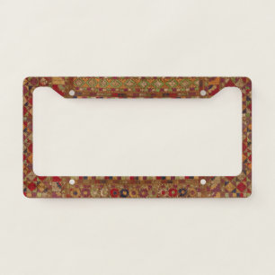 Multicolored Indian Quilt Print License Plate Frame