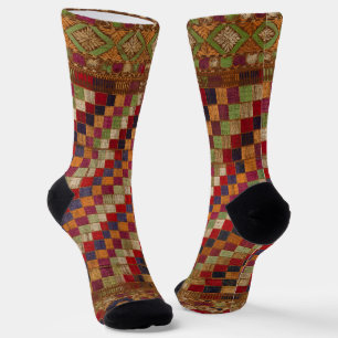 Multicolored Indian Quilt Print Socks