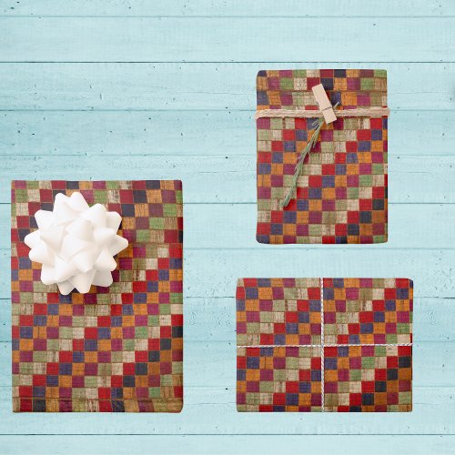 Multicolored Indian Quilt Print Wrapping Paper Sheets