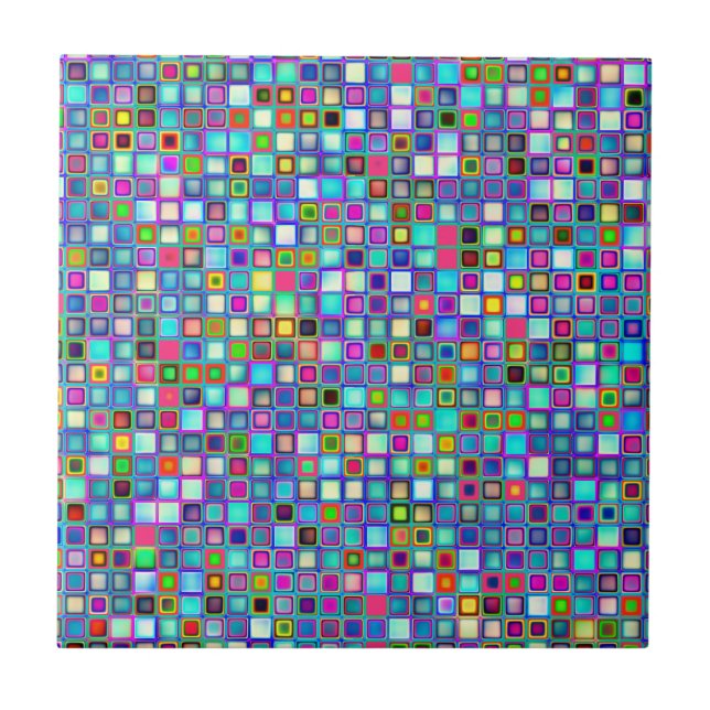 Multicolored 'Kindergarten' Retro Tiles Pattern (Front)