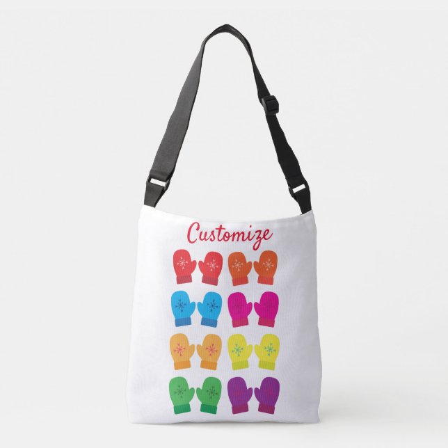 Multicolored Knitted Mittens Thunder_Cove Crossbody Bag (Front)