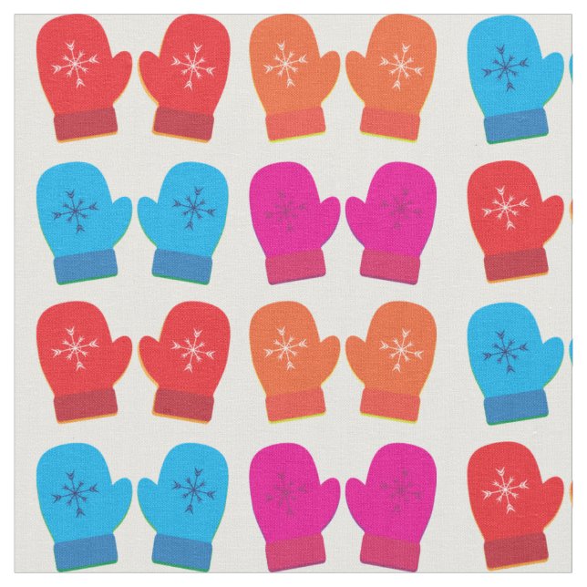 Multicolored Knitted Mittens Thunder_Cove Fabric (Close Up)