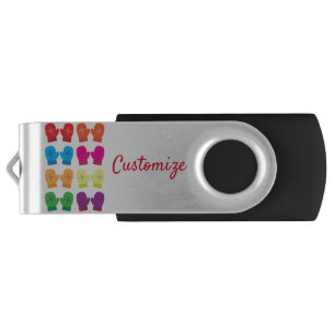 Multicolored Knitted Mittens Thunder_Cove Flash Drive