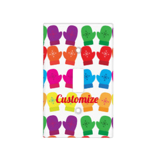 Multicolored Knitted Mittens Thunder_Cove Light Switch Cover