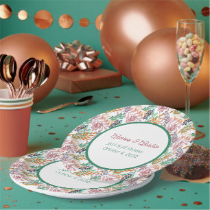 Multicolored Leaves Jack and Jill Shower Paper Plates