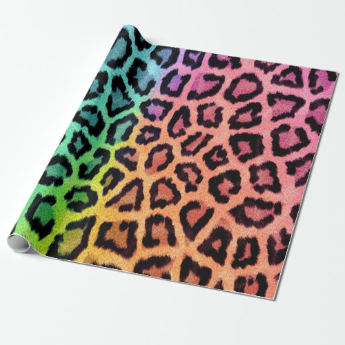 Multicolored Leopard Pattern Wrapping Paper