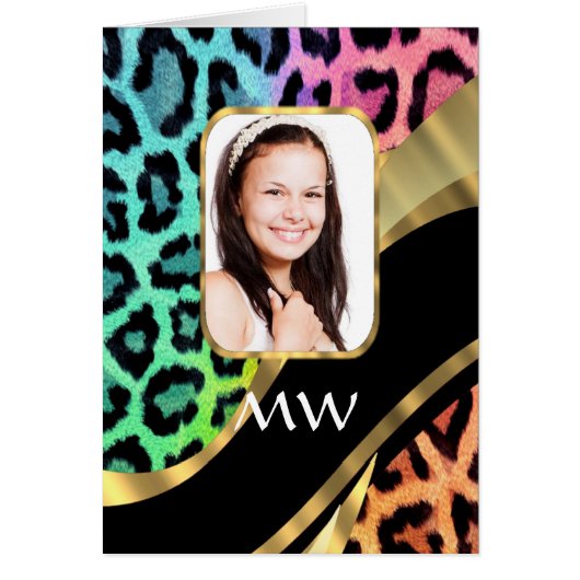 Multicolored leopard print cards (Front)