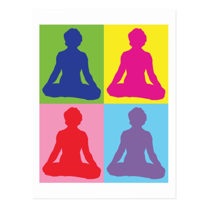 Multicolored Lotus Pose Yoga Postcards