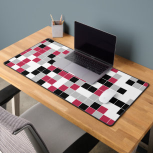 Multicolored Magenta Black Geometric Desk Mat