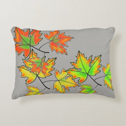 Multicolored Maple Leaves Decorative Pillow