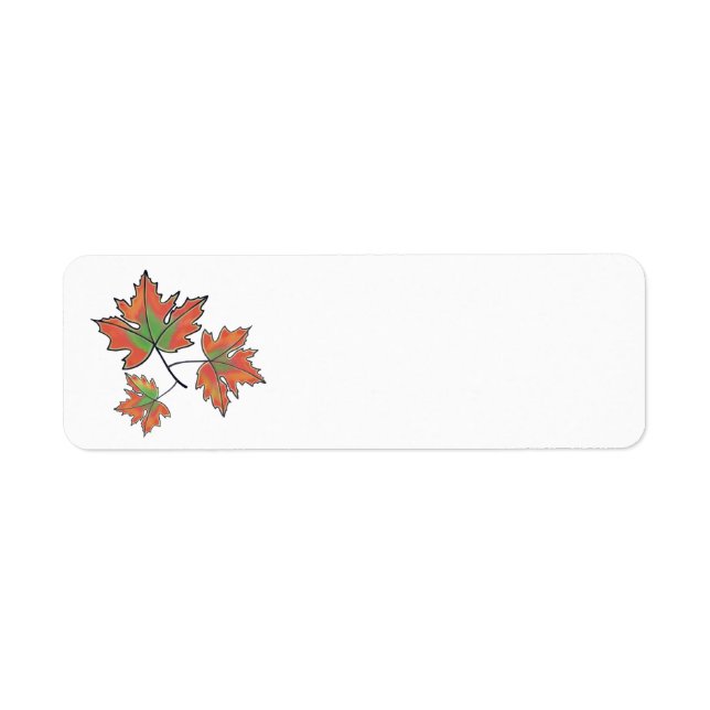 Multicolored Maple Leaves Label (Front)