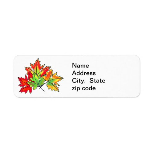 Multicolored Maple Leaves Label