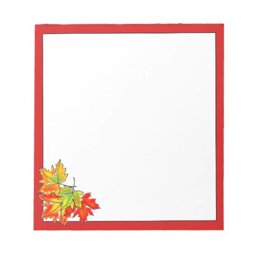 Multicolored Maple Leaves Notepad