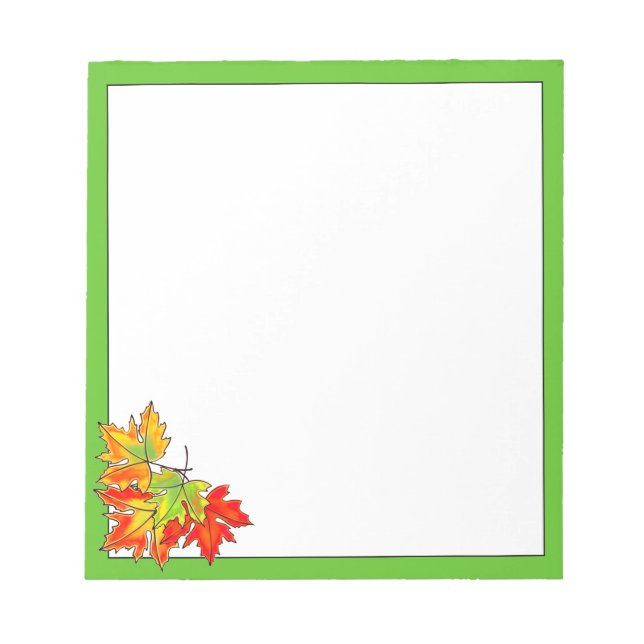 Multicolored Maple Leaves Notepad (Front)