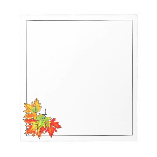 Multicolored Maple Leaves Notepad