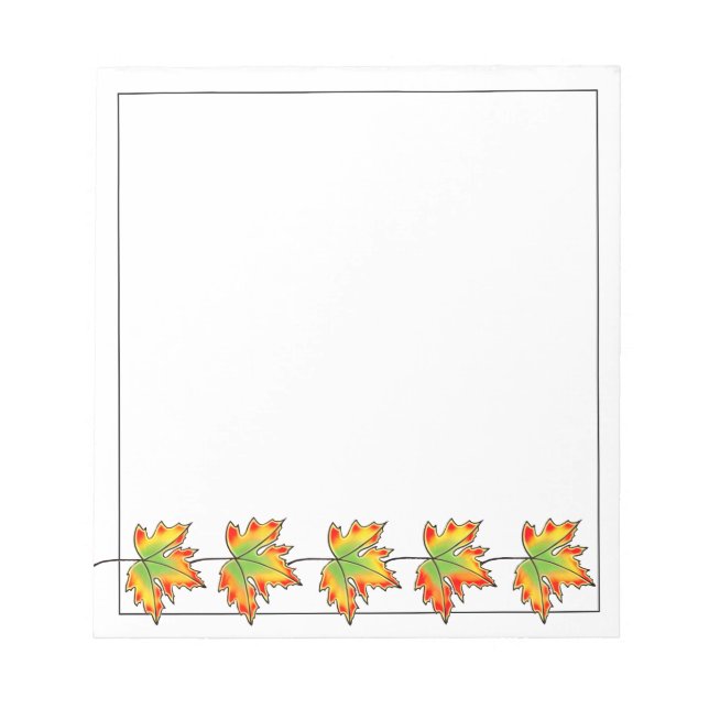 Multicolored Maple Leaves Notepad (Front)