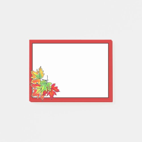 Multicolored Maple Leaves Post_it Notes