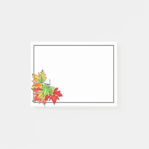 Multicolored Maple Leaves Post-it Notes