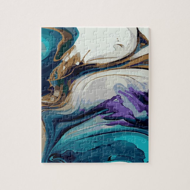 Multicolored marble jigsaw puzzle (Vertical)