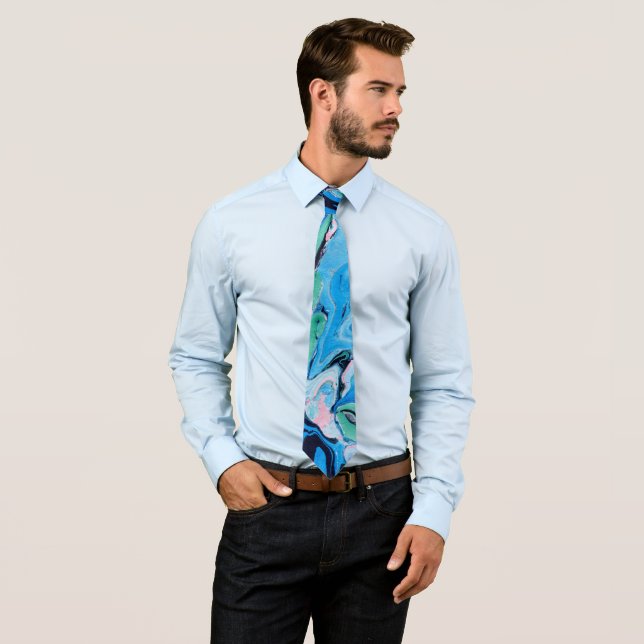 Multicolored Marble Stone Texture Tie (In Situ)