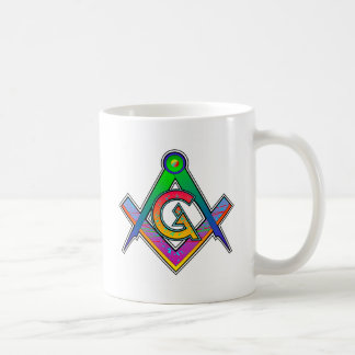 Multicolored Masonic Square & Compass Coffee Mug