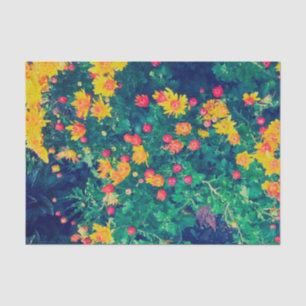 Multicolored meadow whimsical wild daisy flowers tissue paper