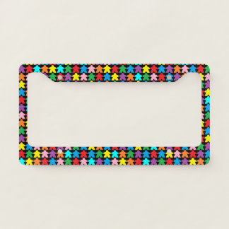 Multicolored Meeples License Plate Frame