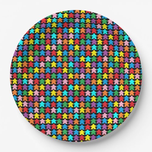Multicolored Meeples Paper Plates