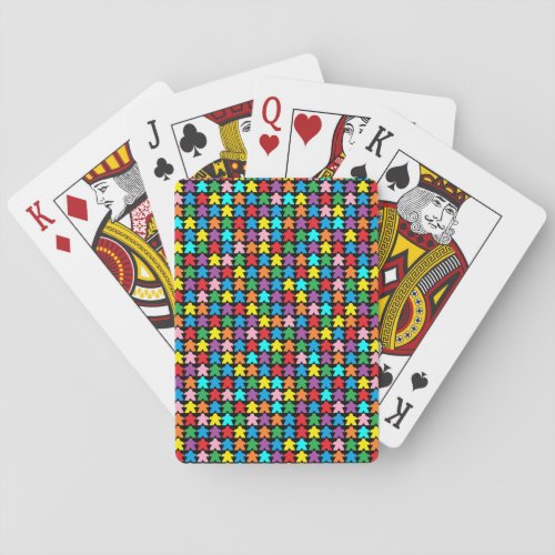 Multicolored Meeples Playing Cards