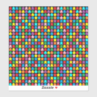 Multicolored Meeples Sticker