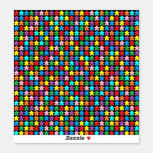 Multicolored Meeples Sticker