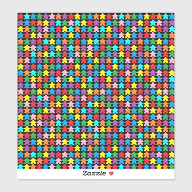 Multicolored Meeples Sticker (Sheet)