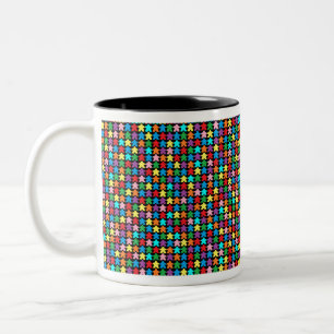 Multicolored Meeples Two-Tone Coffee Mug