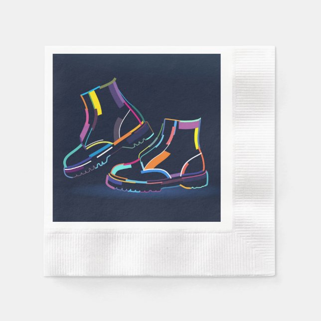 Multicolored Men boots  Napkins (Front)