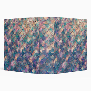 Multicolored Mermaid Print 3 Ring Binder