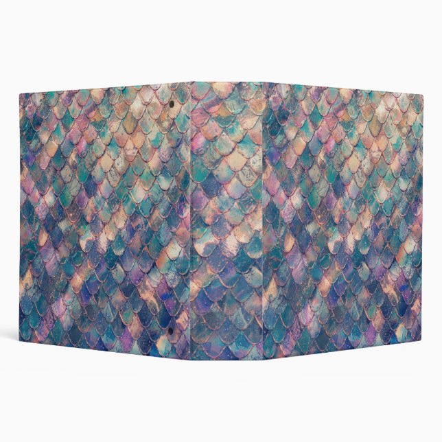 Multicolored Mermaid Print 3 Ring Binder (Background)