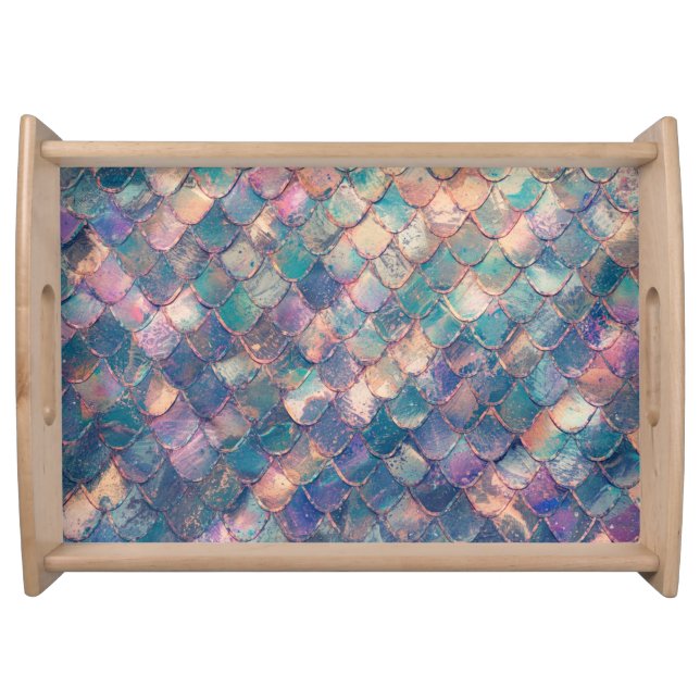 Multicolored Mermaid Print Serving Tray (Front)