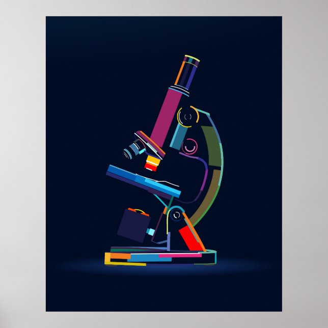  Multicolored microscope Poster (Front)
