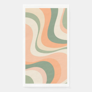 Multicolored modern retro waves design paper guest towels