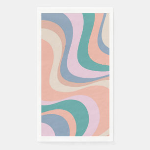 Multicolored modern retro waves design paper guest towels