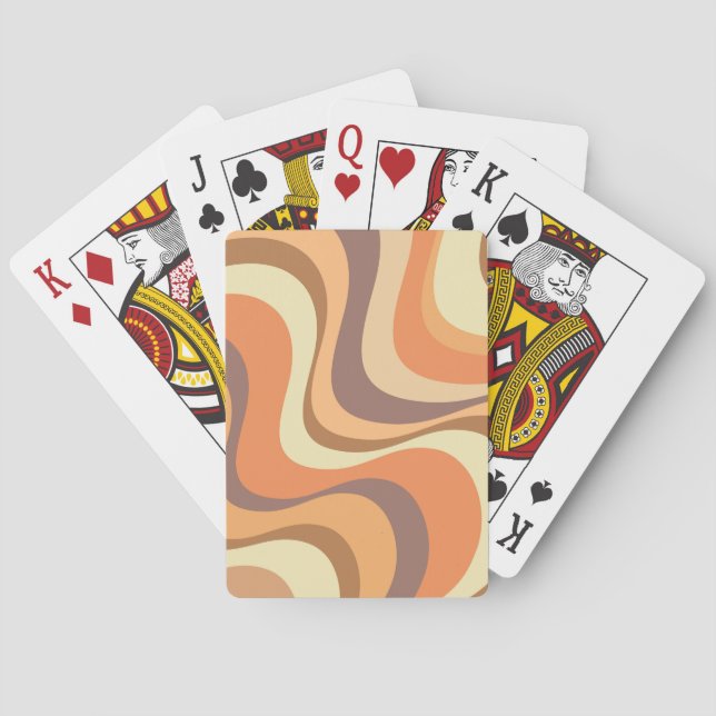Multicolored modern retro waves design poker cards (Back)