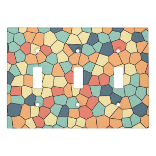 Multicolored mosaic pattern light switch cover