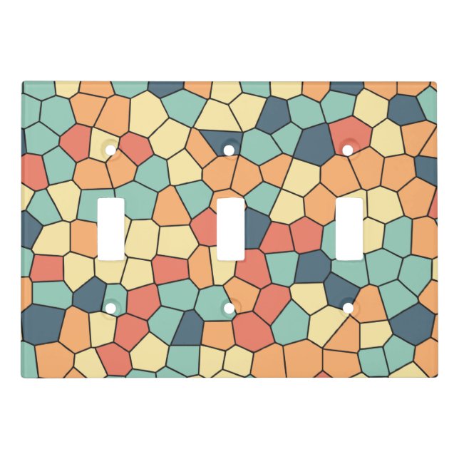Multicolored mosaic pattern light switch cover (Front)