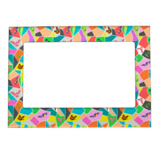  Multicolored mosaic with birds  Magnetic Frame