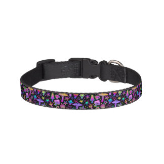 Multicolored Mushrooms Pet Collar