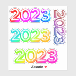 Multicolored Neon 2023s New Year Vibrant Sticker