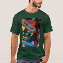 Multicolored neon abstract hat design T-Shirt