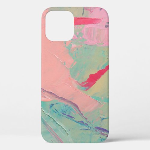 Multicolored oil paint texture Abstract art backg iPhone 12 Case